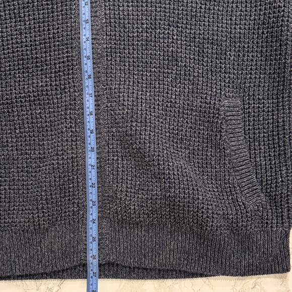 L.L. Bean Mens Heavyweight Organic Cotton Waffle Knit Full-Zip Sweater – Navy XL - Picture 7 of 7